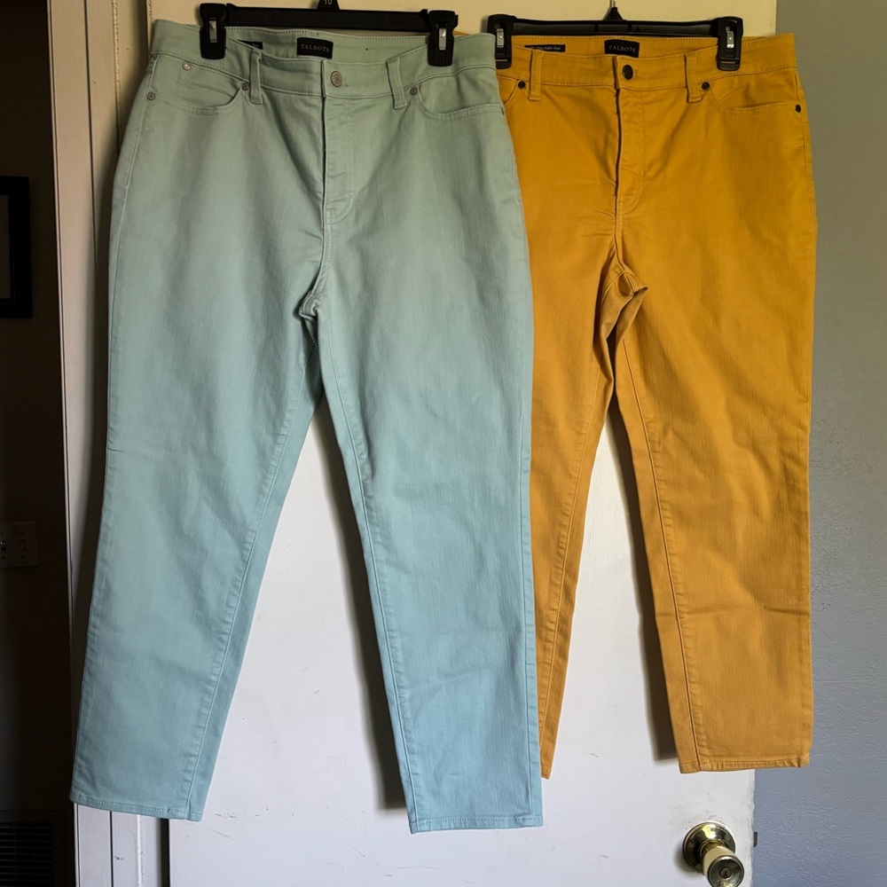 Set of 2 - Talbots 12P Slim ankle Jeans W34"XL26" yellow / Mint